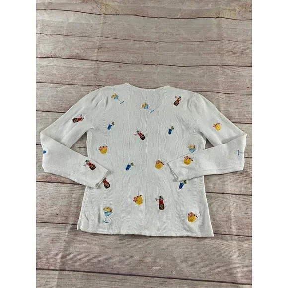 Alexandra Bartlett Petite White Embroidered Cardigan - PS - Picture 11 of 12